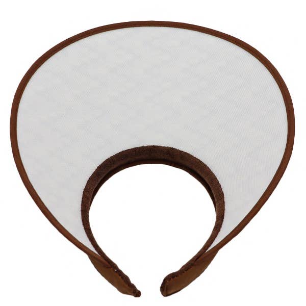 Cap Zone - Wholesale Visor – Women's - Two Tone Chevron Weave Paper Straw Wide Sun Visor5