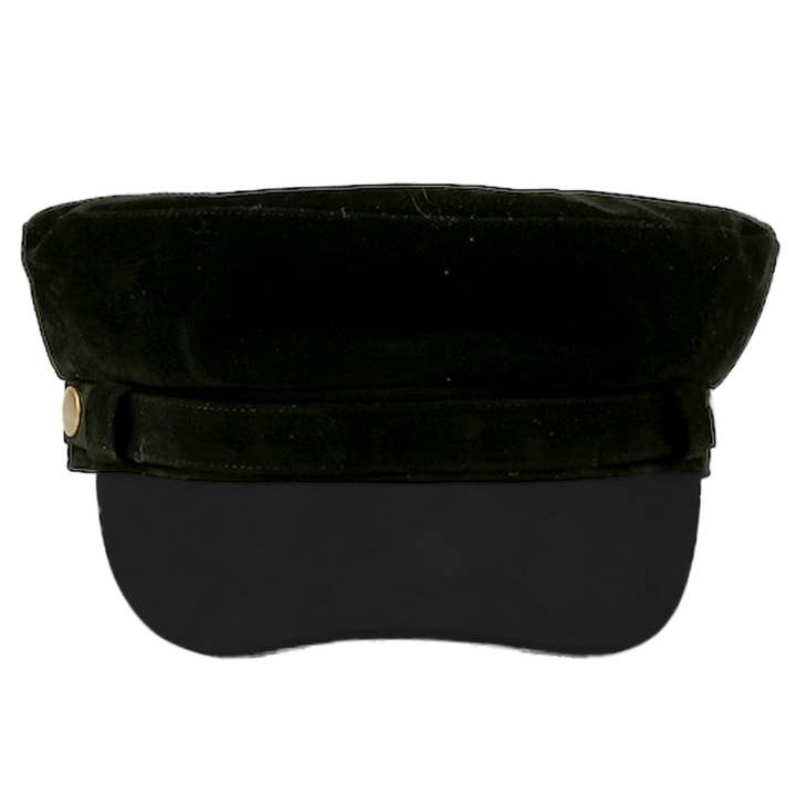 Hana - Wholesale Newsboy/Schoolboy Hat - Women's - C.C Button Deco Faux Suede Fisherman's Cap