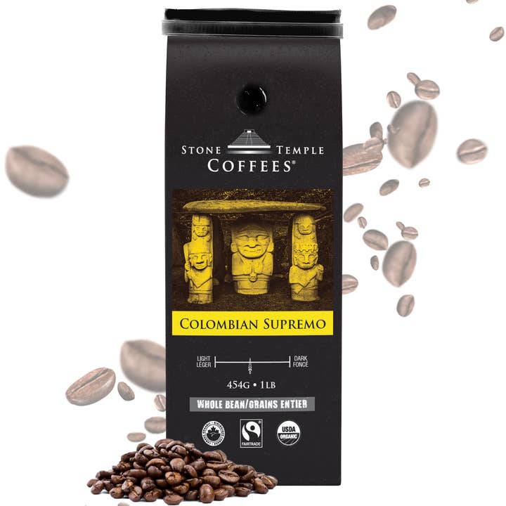 Colombiansk Supremo Hele Bean Kaffe for engroshandel hos Stone Temple Coffees