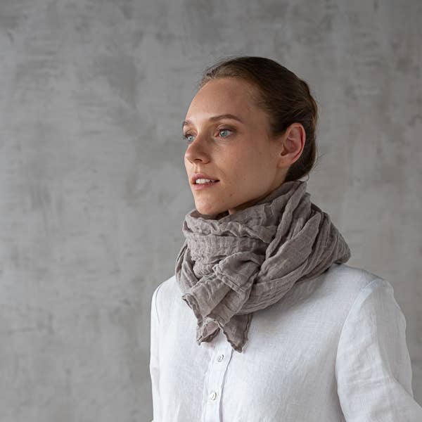 GARZA SCARF TAUPE for wholesale by LinenMe