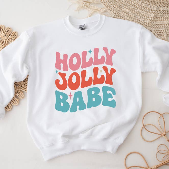 Holly Jolly Babe Sweatshirt for wholesale by Miss Giselle Boutique
