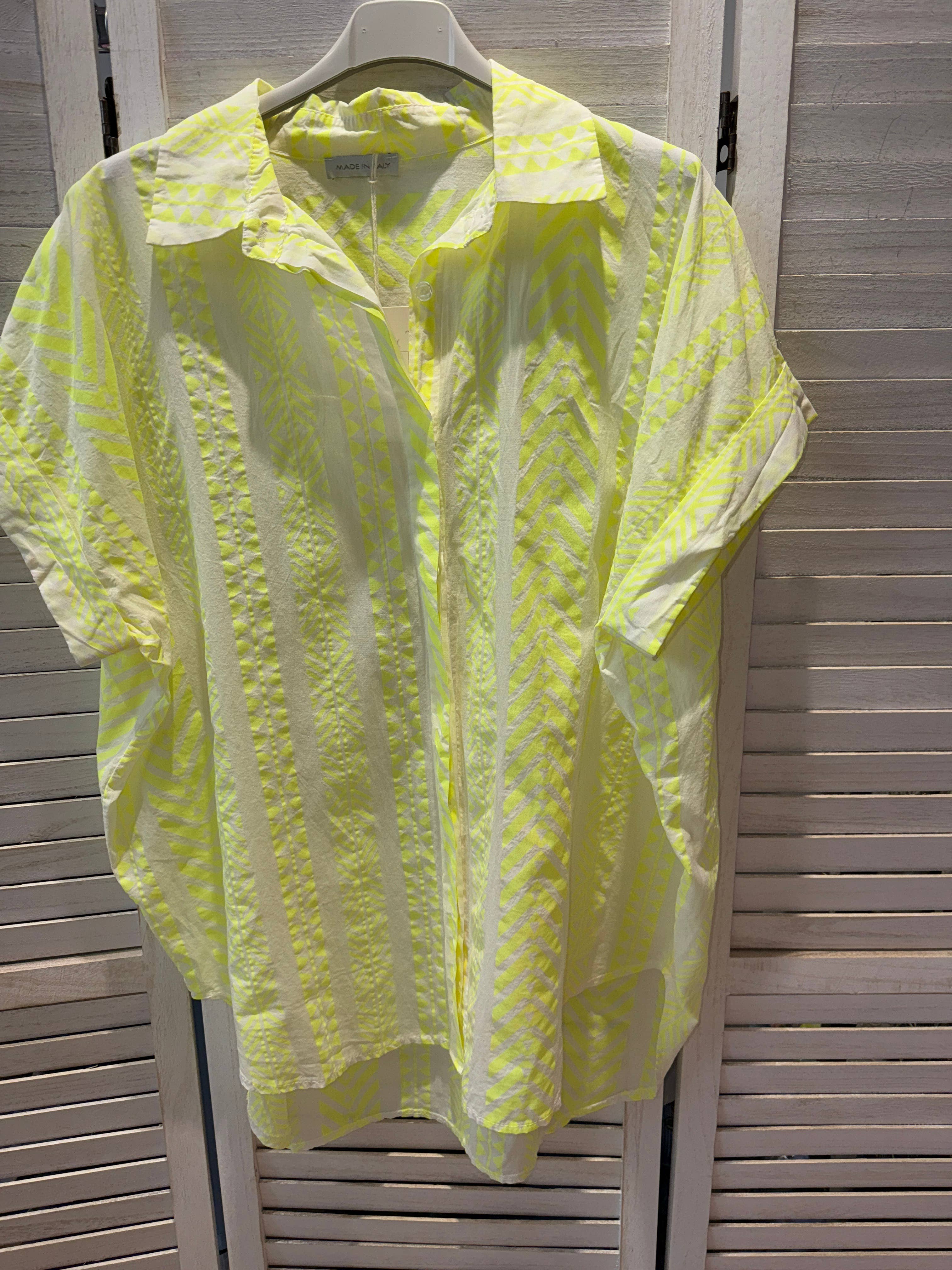 VICTORIA&ISAAC - Venta al por mayor Camisa con botones - Mujer - Blusa de Manga Corta Estampada - M1195algodón3