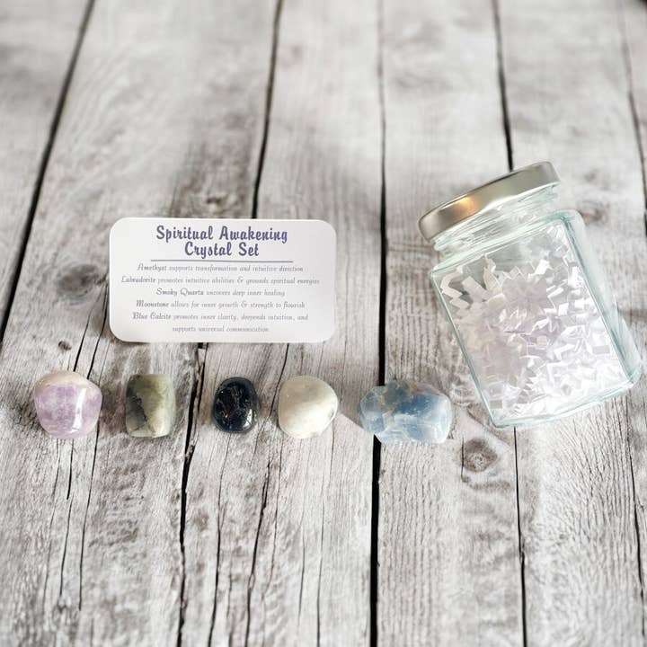 Spiritual Awakening Crystal Set in Jar for wholesale by Mindful Intentions®