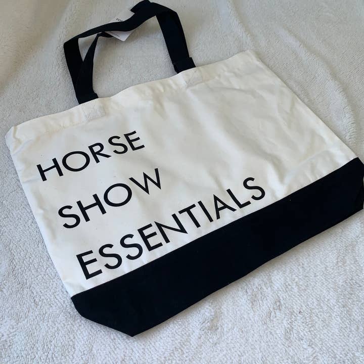 Borsa a tracolla grande in cotone Horse Show Essentials per la vendita all'ingrosso da parte di Bow-Dacious Designs