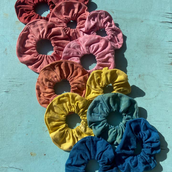 Plant Dyed Scrunchies for wholesale by Dyed of Natural Causes