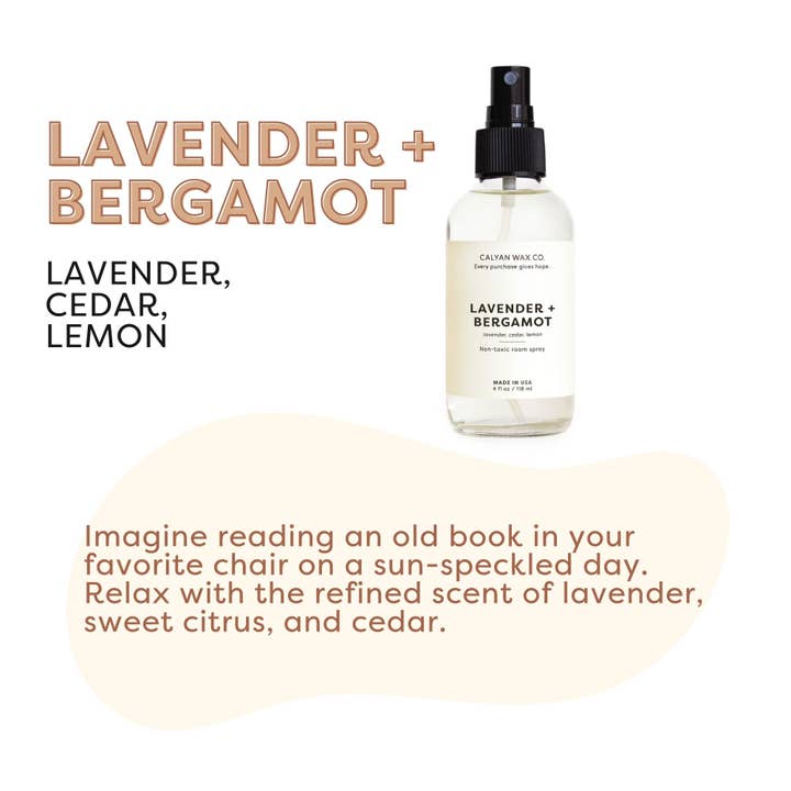 Calyan Wax Co. - Wholesale Room & Linen Spray - Lavender + Bergamot - Room Spray