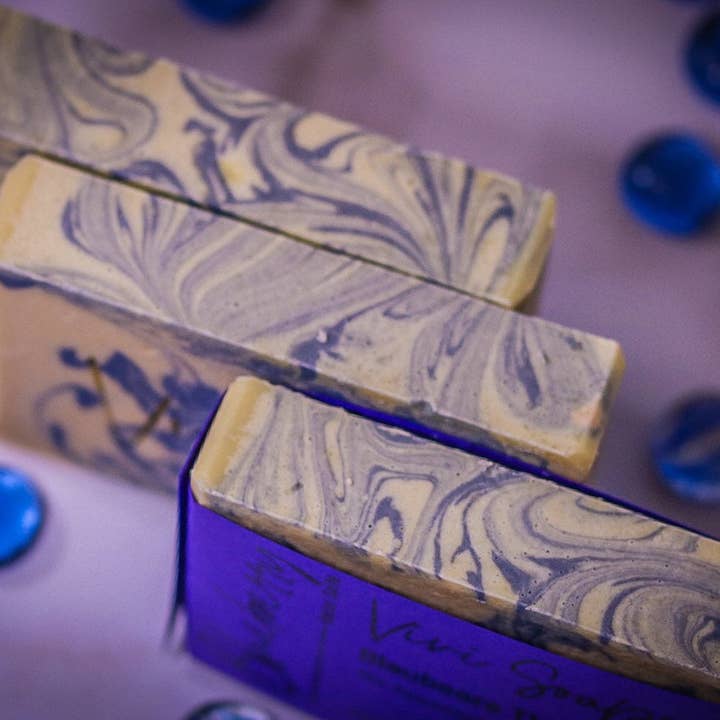 ViviSoaps - Vente Pains de savon - Thym aux bleuets - Savon au lait de chèvre5