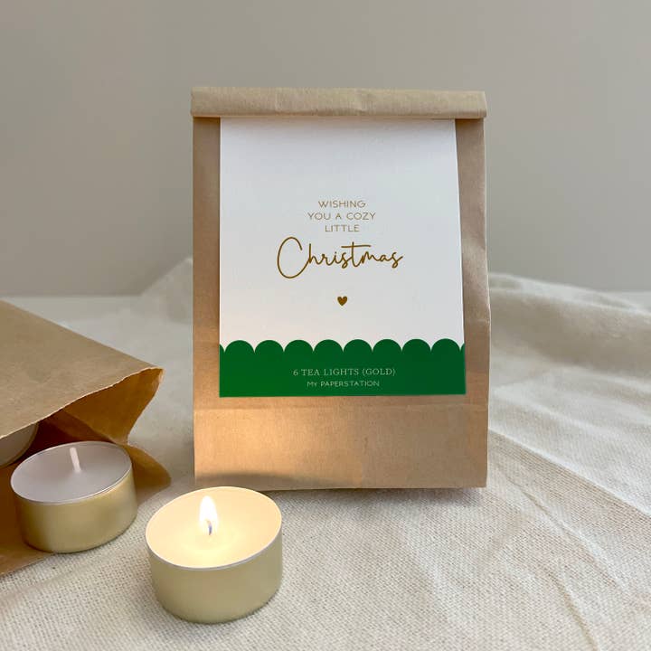 Tea Lights 'Ti auguro un piccolo Natale accogliente' per la vendita all'ingrosso da parte di My Paperstation