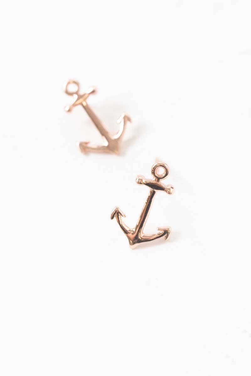 Lovoda - Wholesale Stud/Post Earrings - Anchor Earrings (18K Rose & 24K Gold)9