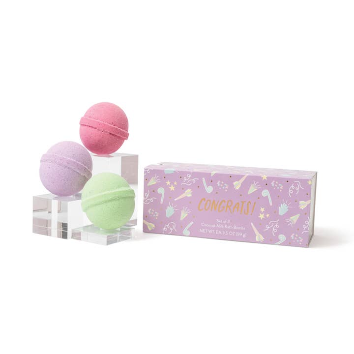 Congrats Bath Bomb Gift Set for wholesale by Cait + Co