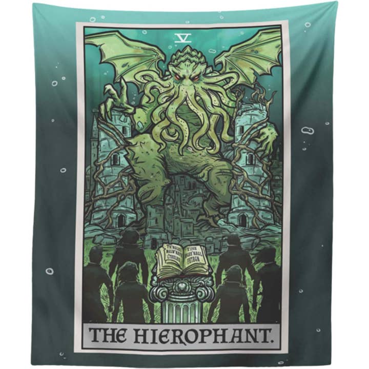 The Hierophant Tarot Card Tapestry - Terror Tarot Edition for wholesale by The Ghoulish Garb
