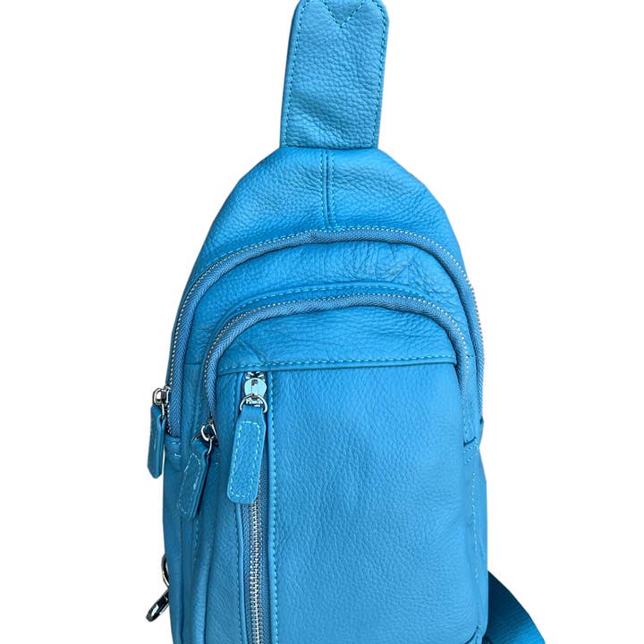 Roma Leathers, Inc. - Wholesale Crossbody Bag - Women's - W009Cowhide leather Sling bag with adjustable shoulder strap