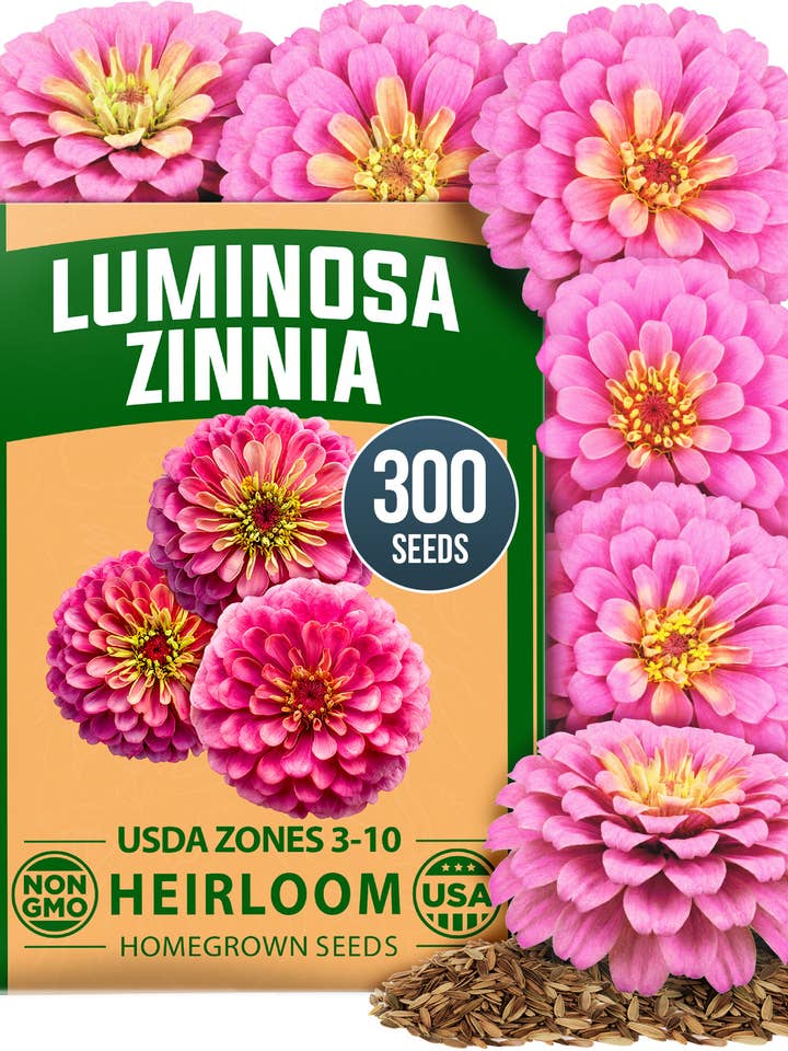 HOME GROWN Luminosa Zinnia Seeds – 300 Pink Flowers
for wholesale by Homegrown Garden