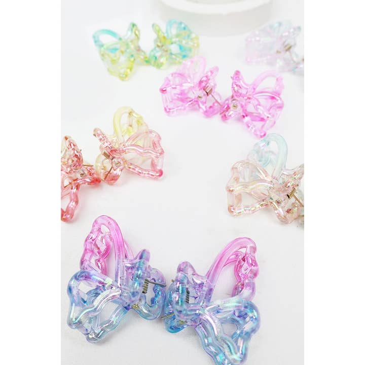 MIX COLOR 2-pc Two Tone Butterfly Mini Hair Clip for wholesale on Faire