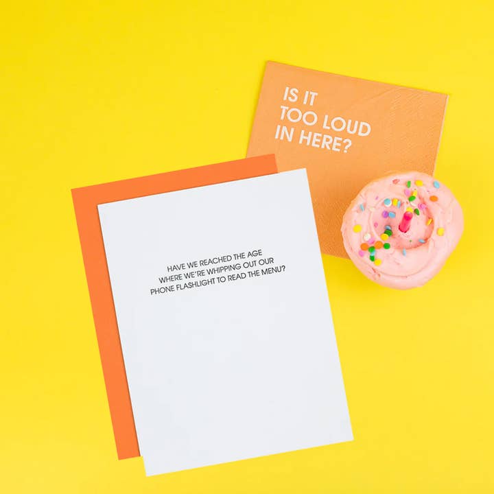 Chez Gagné - Wholesale Birthday Card - Years Old: Read Menu With Phone Flashlight - Funny Birthday Card1