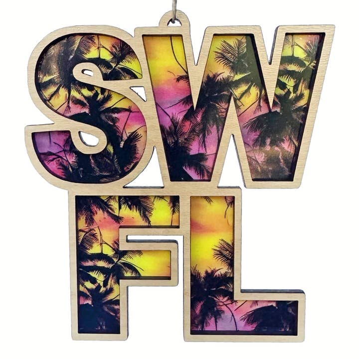 Southwest Florida Ornament, Palm Tree Sunset Ornament Gift for wholesale by Art by Sharell