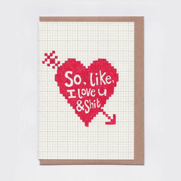 Alors, Genre, Je T'aime et Tout ça Carte | Carte de Saint-Valentin Drôle pour la vente par The Curious Pancake