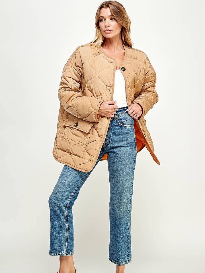VIJ2351 - GESTEPPTE LANGARMJACKE für den Großhandel von The vintage shop