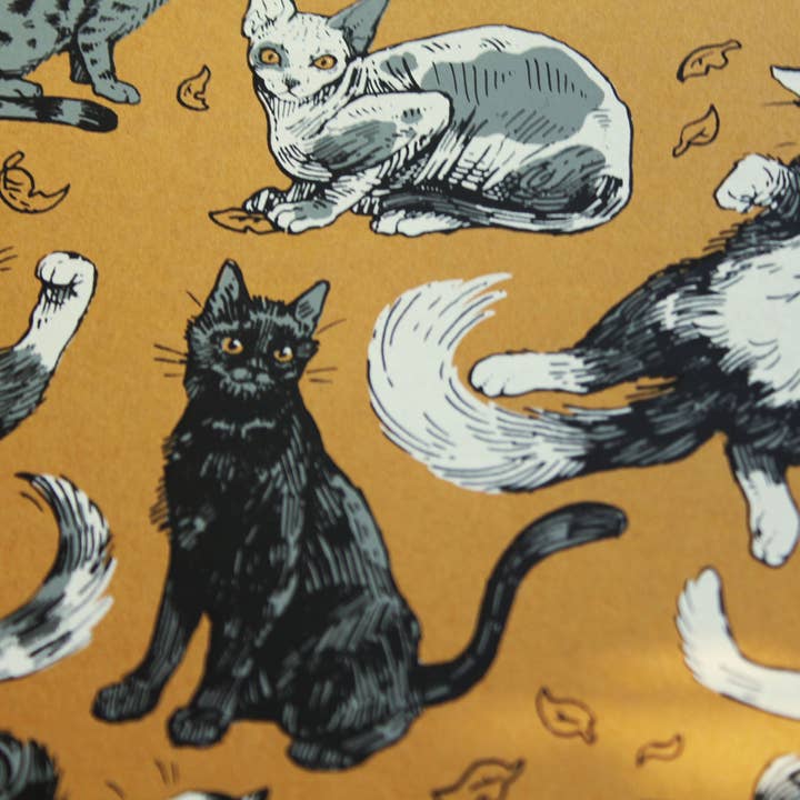 Field Sparrow Studio - Wholesale Art Print - Cats 12x12 Screen Print3