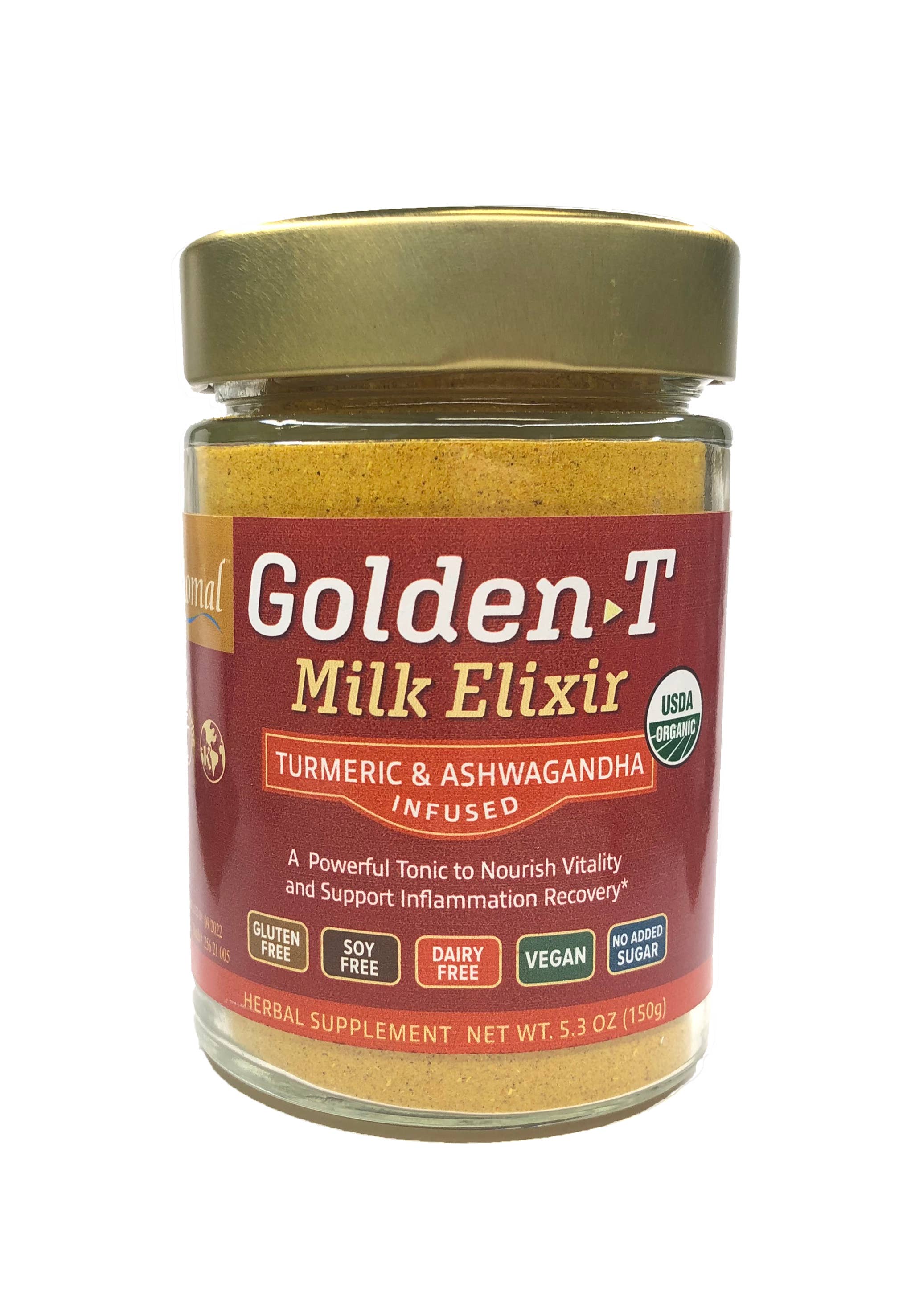 Organic Golden-T Milk Elixir (Golden Milk) - 5.3 oz (150g) for wholesale by Komal Herbals, Inc
