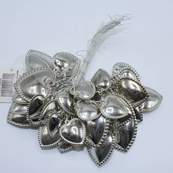 Bag of 42 Different Sizes Silver Hearts with Iron Wire for wholesale by Fioretto Renato S.r.l.