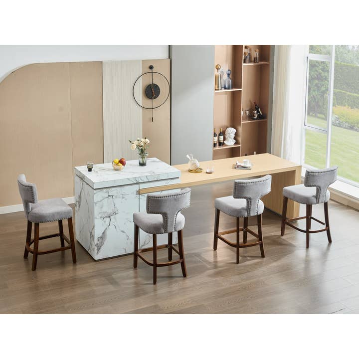 Gray Mid Century Modern Counter Height Bar Stools Set of 2 for wholesale on Faire16