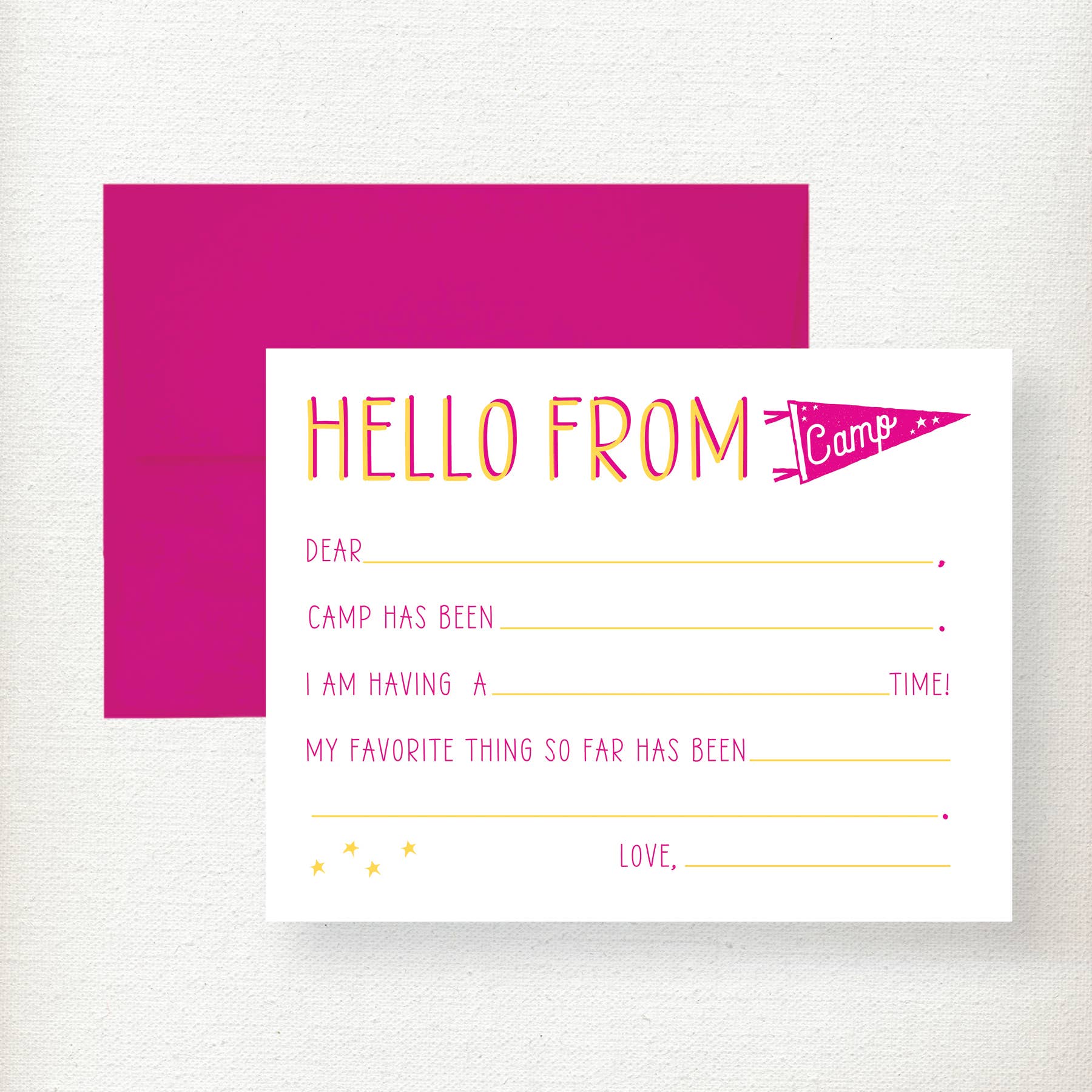 Kramer Drive - Wholesale Stationery/Notecard Set - Kids Camp Banner Fill in Thank You Note Card 1