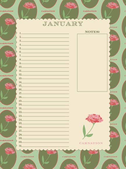 Bloom and Kettle – Großhandel Kalender – Ewiger Blumenkalender für den Geburtsmonat1