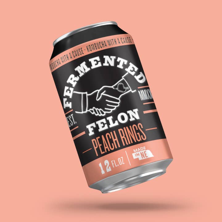 Profound Peach Kombucha Cans (Tray) for wholesale by Fermented Felon