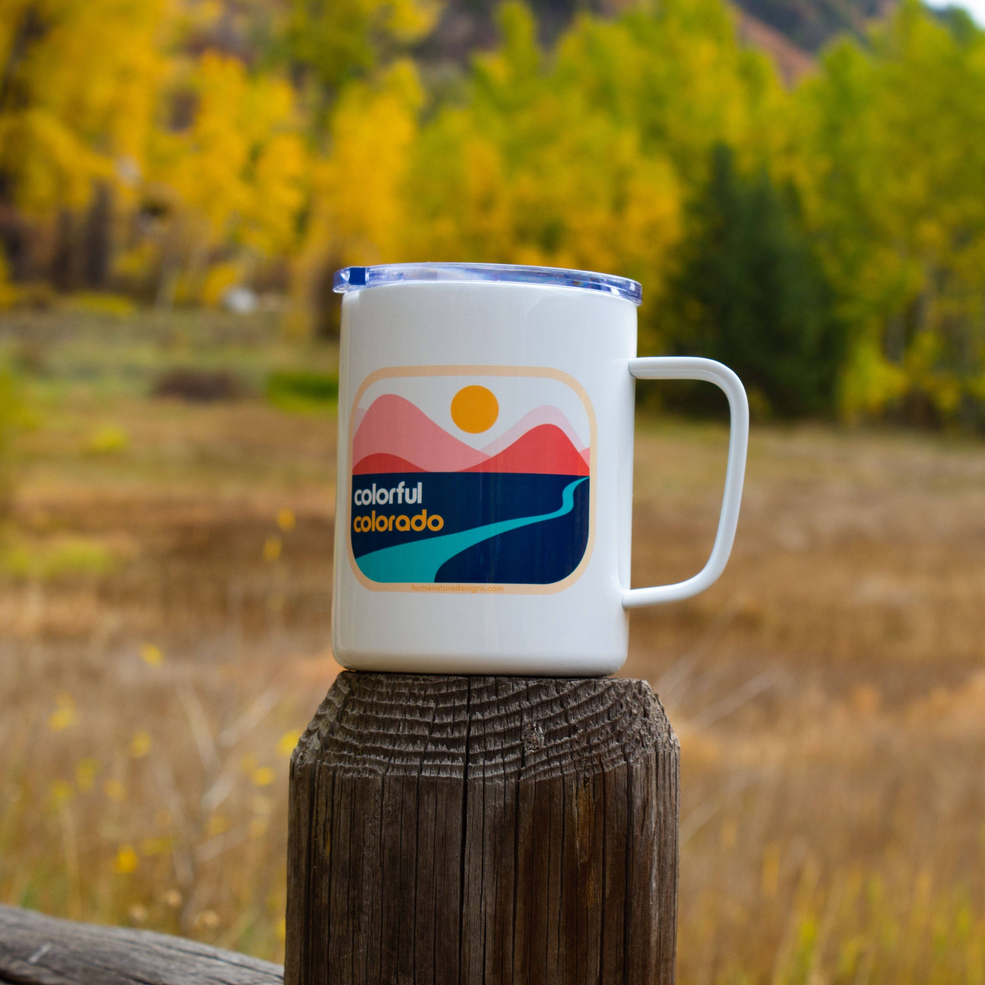 Human Nature Designs - Wholesale Insulated Mug/Tumbler - Colorful Colorado Camping Mug - Stainless Steel, 12 oz + Lid8