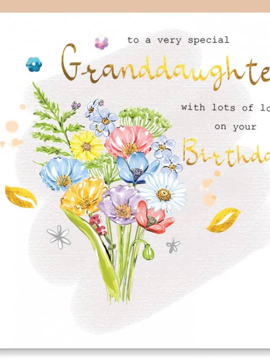 Granddaughter Birthday Floral Hand-Finished Wholesale Card for wholesale by SABIVO Design