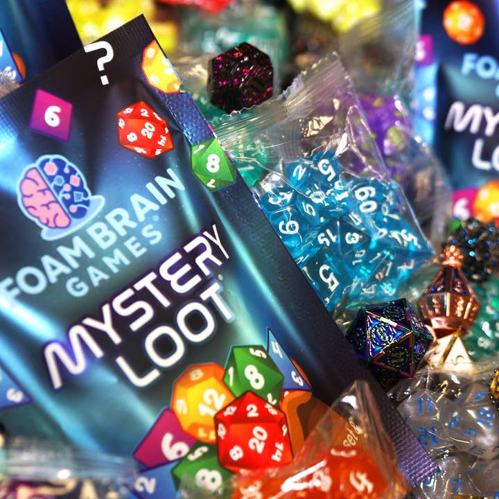 Foam Brain Games - Wholesale Dice - Mystery Loot: Plastic RPG Dice Set & Bonus Metal Die2