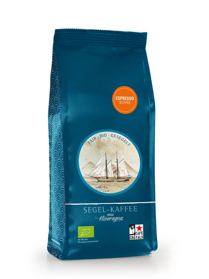 Sailing espresso, 250g, whole bean, organic for wholesale by Café Chavalo