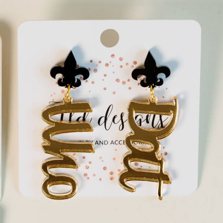 TLD Designs - Wholesale Dangle Earrings - Who Dat0