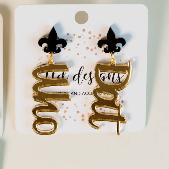 TLD Designs - Wholesale Dangle Earrings - Who Dat