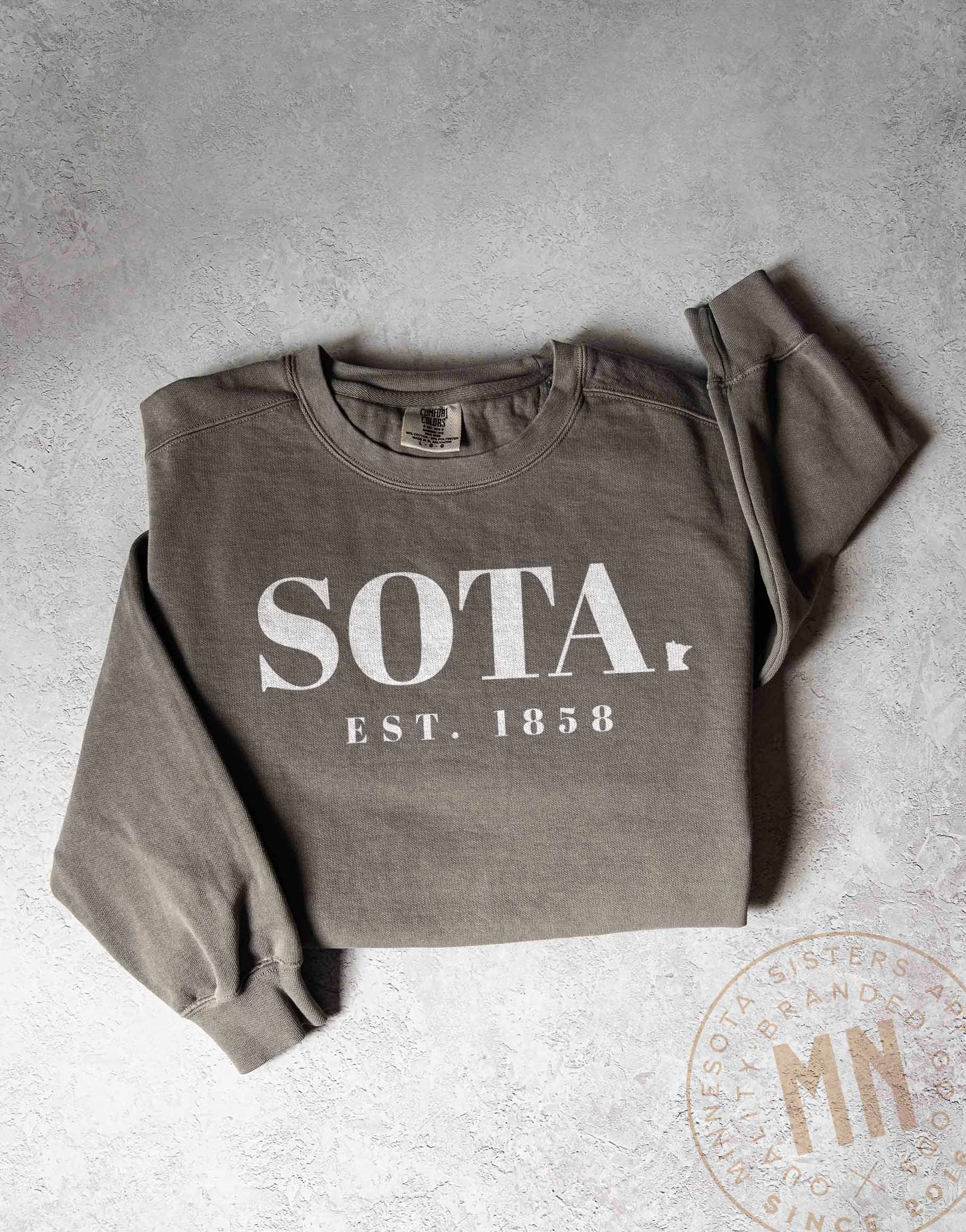 Minnesota Sisters - Wholesale Graphic Sweatshirt - Unisex - Sota Graphic Sweatshirt - 'Est. 1858' Minnesota State Design3