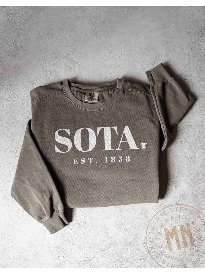 Minnesota Sisters - Wholesale Graphic Sweatshirt - Unisex - Sota Graphic Sweatshirt - 'Est. 1858' Minnesota State Design3