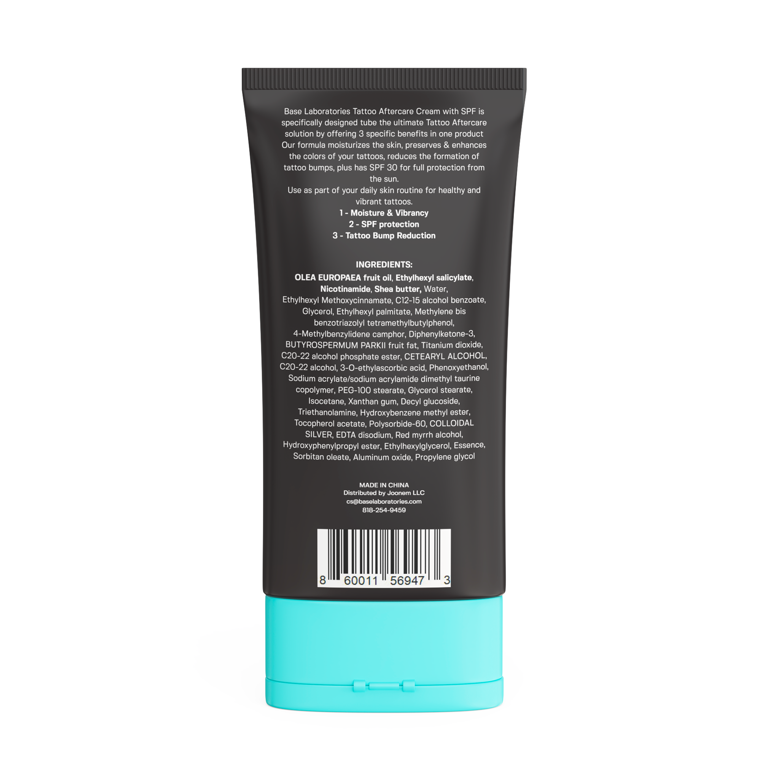 Base Laboratories – wholesale Tattoo ointment/care – Tattoo Aftercare Cream 3-in-1 Moisturizer - SPF 30, 6 oz5