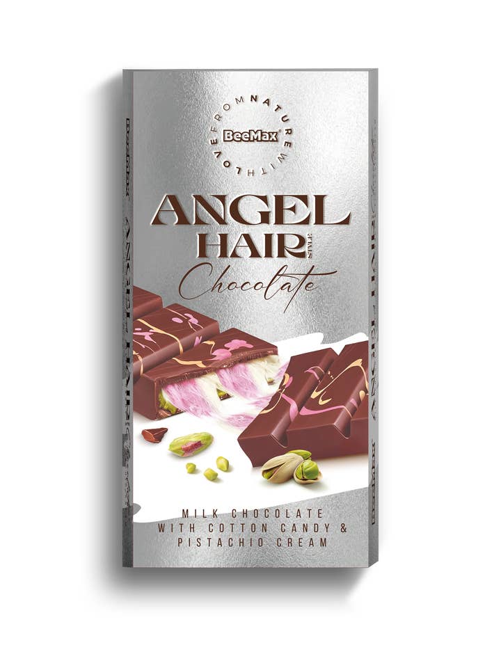 Beemax Angel Hair MILK Chocolate Bar w Cotton Candy for wholesale by Beemax