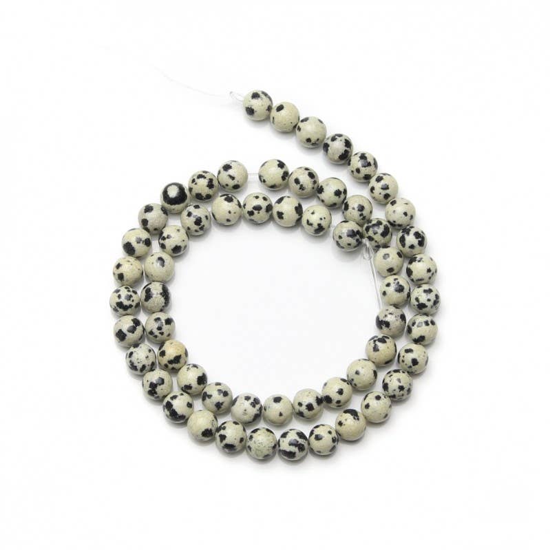 UniArt - Wholesale Craft Supplies - Natural Dalmatian Jasper – round beads0