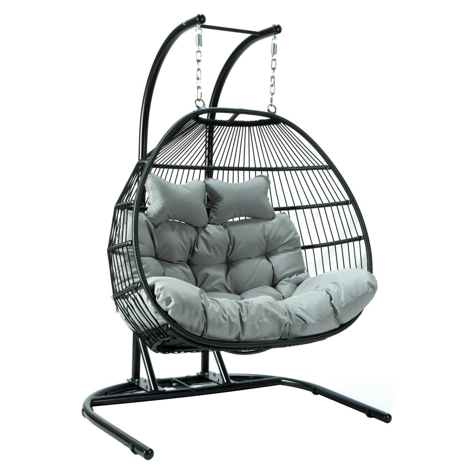 LeisureMod - Wholesale Egg Chair - Wicker 2 Person Double Folding Hanging Egg Swing Chair96