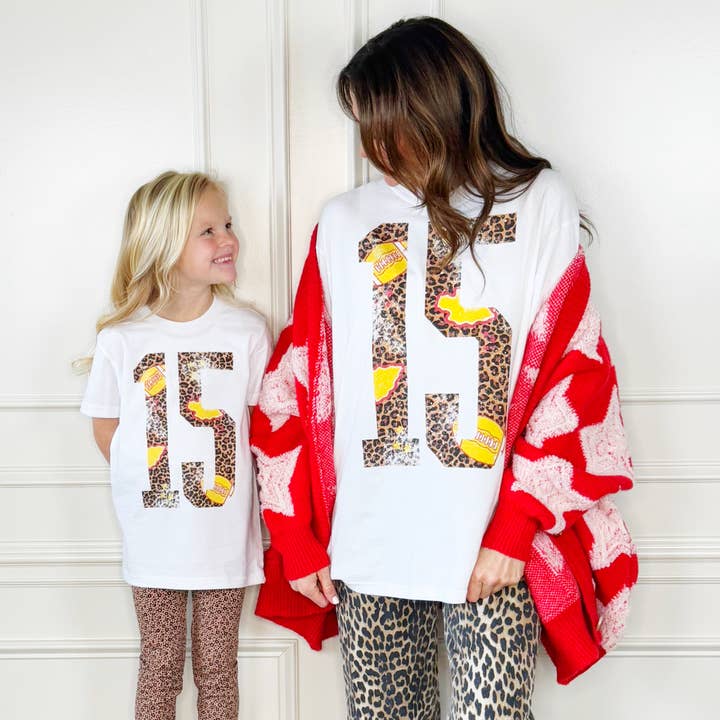 15 Leopard Football Y&A Tee for wholesale by Poppy & Pine