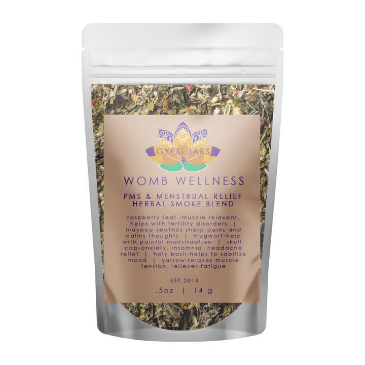 Womb Wellness Herbal Smoke Blend for wholesale by Gypsi Jars Skincare + Alchemy