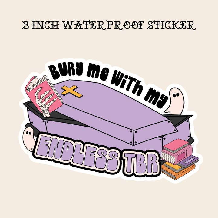 Endless tbr sticker, bookish kindle, car, bottle, reader for wholesale by Rebel Roses