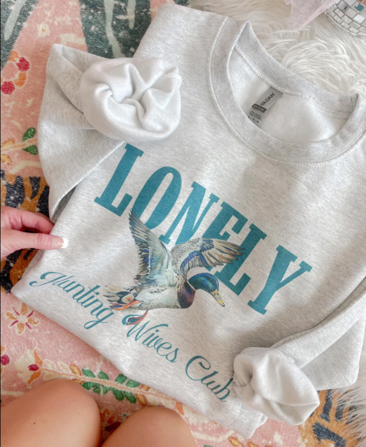 Southern Backroad Tees LLC - Wholesale Graphic Sweatshirt - Women's - Lonely Duck Hunting Wives Club Sweatshirt0