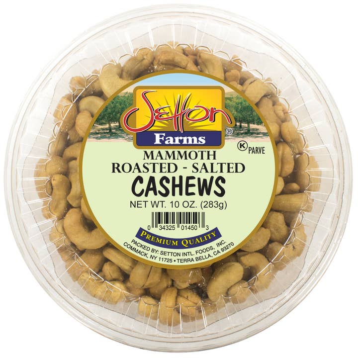 Setton Farms Mammoth Cashews Salted 10 Oz. for wholesale by Setton Pistachio of Terra Bella