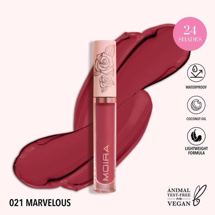 Lip Divine Liquid Lipstick (021, Marvelous) for wholesale by Moira Cosmetics