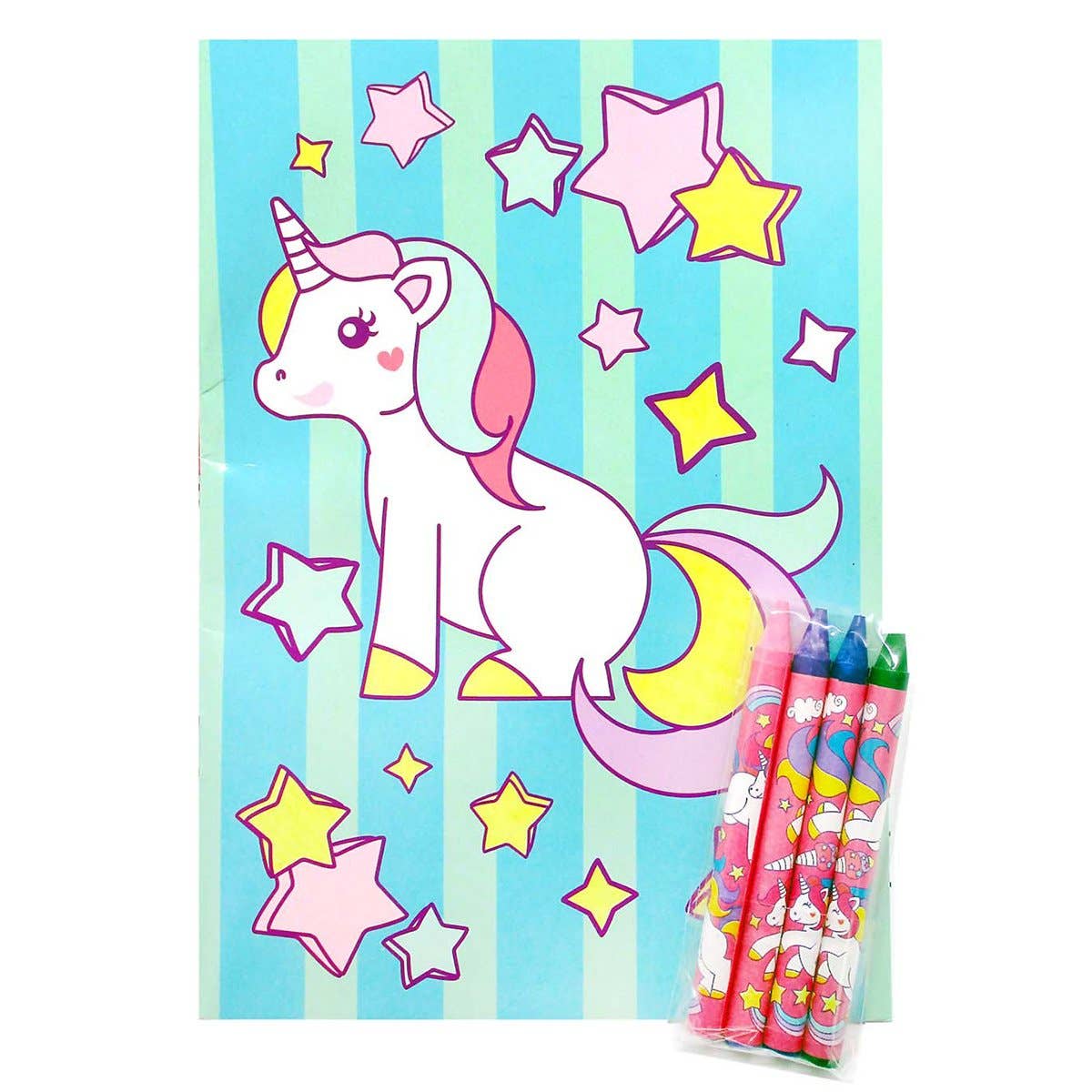 Tiny Mills - Vendita all'ingrosso Libro da colorare - Bambini e neonati - Unicorno Libri da colorare con pastelli bomboniere, set da 127