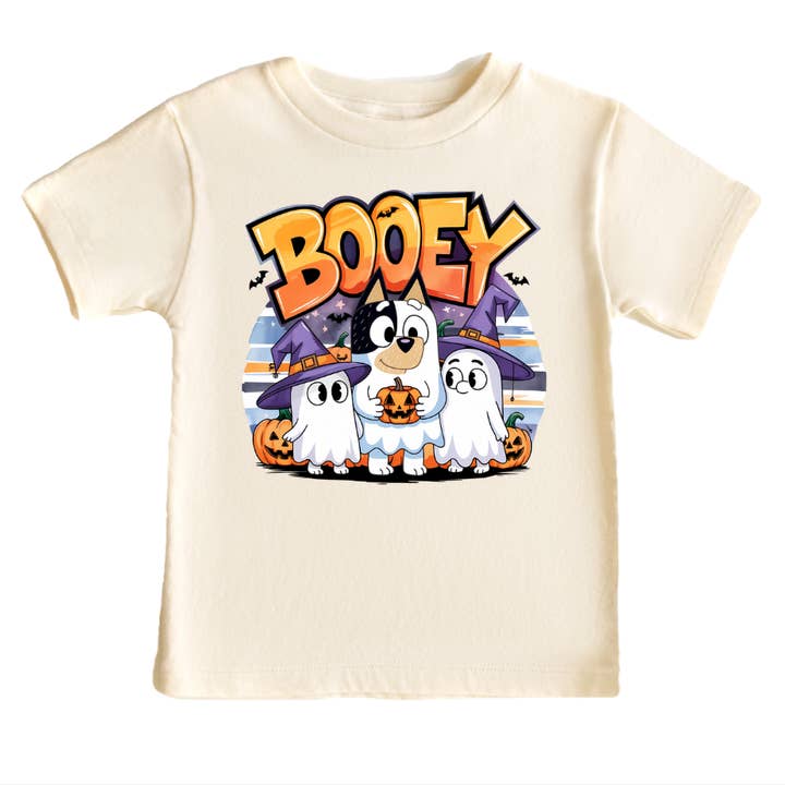 BOOEY Blue Dog Kids Halloween Ghost Tee Shirt for wholesale by AvaryMaeInspirations