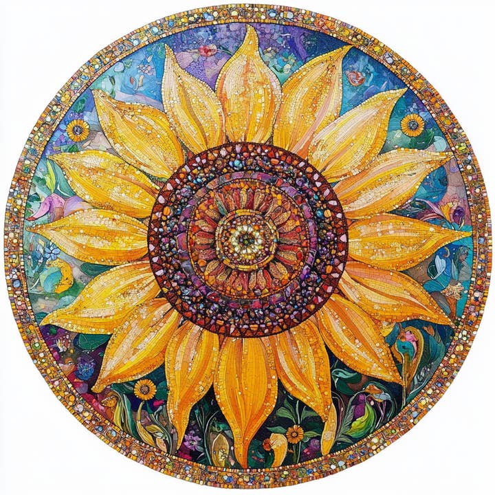 Mystic Garden Sunflower Tambourine and Ribbon Wall Accent for wholesale by Bodhi Leaf Market